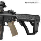 【 Guns Modify 製 】東京マルイ GBB M4シリーズ対応 フルCNC アルミ バッファチューブ エアー吸排気穴付き アルマイト仕上 6ポジション BK ブラック [ GM0457 ]