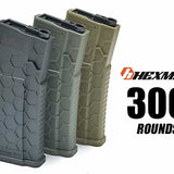 【HEXMAG Airsoft公認】 電動ガン M4シリーズ対応 300連 ヘックスマグ 多弾マガジン ポリマー樹脂製