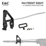 【 E&C 製 】 M4シリーズ 対応 フロントサイト ＆ カービンレングス ガスチューブセット スリングスイベル付き