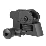 【 E&C 製 】 20mmレール対応 LMT M4 タクティカル リアサイト L8A 亜鉛合金製 ゼロイン ＆ ピープ切替可能 BK ブラック