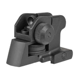【 E&C 製 】 20mmレール対応 LMT M4 タクティカル リアサイト L8A 亜鉛合金製 ゼロイン ＆ ピープ切替可能 BK ブラック