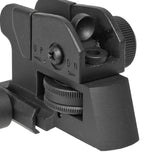 【 E&C 製 】 20mmレール対応 LMT M4 タクティカル リアサイト L8A 亜鉛合金製 ゼロイン ＆ ピープ切替可能 BK ブラック