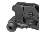 【 E&C 製 】 20mmレール対応 LMT M4 タクティカル リアサイト L8A 亜鉛合金製 ゼロイン ＆ ピープ切替可能 BK ブラック