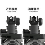 【 E&C 製 】 20mmレール対応 LMT M4 タクティカル リアサイト L8A 亜鉛合金製 ゼロイン ＆ ピープ切替可能 BK ブラック