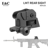 【 E&C 製 】 20mmレール対応 LMT M4 タクティカル リアサイト L8A 亜鉛合金製 ゼロイン ＆ ピープ切替可能 BK ブラック