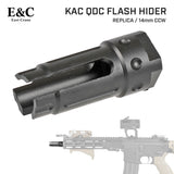 【 E&C 製 】 14mm逆ネジ 対応 Knights Armament KAC QDC 3Prong フラッシュハイダー レプリカ アルミ合金製 BK ブラック