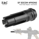 【 E&C 製 】 14mm 逆ネジ 対応 SUREFIRE SOCOM 4Prong フラッシュハイダー レプリカ アルミ合金製 SF3P
