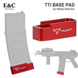 【 E&C 製 】M4 PMAGシリーズ対応 TTI マガジンエクステンション マガジンバンパー レプリカ CNCアルミ合金製 / RED レッド [MP183]