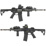 【 E&C 製 】電動ガン M4 / M16 シリーズ対応 SI ピットストック & レシーバーエクステンション セット レプリカ CNCアルミ合金製 BK ブラック