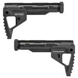 【 E&C 製 】電動ガン M4 / M16 シリーズ対応 SI ピットストック & レシーバーエクステンション セット レプリカ CNCアルミ合金製 BK ブラック