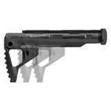 【 E&C 製 】電動ガン M4 / M16 シリーズ対応 SI ピットストック & レシーバーエクステンション セット レプリカ CNCアルミ合金製 BK ブラック