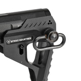 【 E&C 製 】電動ガン M4 / M16 シリーズ対応 SI ピットストック & レシーバーエクステンション セット レプリカ CNCアルミ合金製 BK ブラック