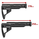 【 E&C 製 】電動ガン M4 / M16 シリーズ対応 SI ピットストック & レシーバーエクステンション セット レプリカ CNCアルミ合金製 BK ブラック