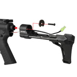 【 E&C 製 】電動ガン M4 シリーズ対応 SI PDW スタビライザー ブレース レプリカ 複合素材 (スチール/アルミ/樹脂/ゴム) / BK ブラック