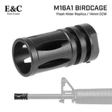 【 E&C 製 】 14mm 逆ネジ 対応 M16A1 バードケージ フラッシュハイダー レプリカ 6ポート アルミ合金製