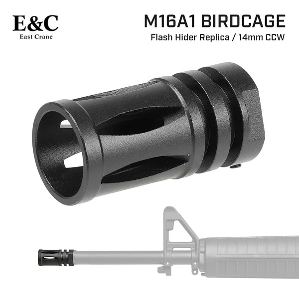 M16-A1フラッシュサプレッサー 実物 E&C 製 】 14mm 逆ネジ 対応 M16A1 バードケージ フラッシュハイダー