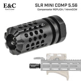 【 E&C 製 】 14mm逆ネジ 対応 SLR Synergy Mini Comp 5.56 コンペンセイター レプリカ アルミ合金製 / BK ブラック