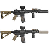 【 5KU 製 】14mm逆ネジ対応 KAC QDC/CRS-PRT サプレッサー ＆ シュラウド レプリカセット アルミ合金製 ハードアナダイズド仕上げ