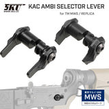 【 5KU 製 】東京マルイ M4 MWS対応 KAC アンビセレクター レプリカ 高精度CNCスチール (ショート/ロング 選択可能) 両利き セレクターレバー