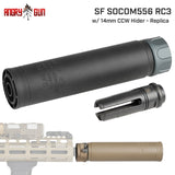 【 ANGRY GUN 製 】14mm逆ネジ 対応 SF SOCOM556 RC3 QDサプレッサー & FH556-RC フラッシュハイダー レプリカ セット トレーサーユニット内蔵可能 アナダイズド