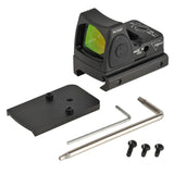 ★大光量レティクル搭載 2025ver★【 Holy Warrior 製 】Trijicon RMR ドットサイト アルミニウム合金製 マウント2種 セット / BK(ブラック)