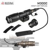 【 SOTAC製 】SUREFIRE M300C スカウトライト ウェポンライト レプリカ 高光度ホワイトLED搭載 スイッチ 2種付き アルマイト仕上げ