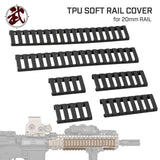 【 良品武品 】20mmレール対応 ロープロファイル ソフトレールカバー TPU素材(熱可塑性ポリウレタン) 3種6枚入り 5スロット/8スロット/16スロット