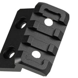 【WADSN製】 M-LOK & KeyMod 両対応 オフセット 20mmレイルマウント オフセットマウント 3スロット アルミ合金製 / BK ブラック WD02003-BK