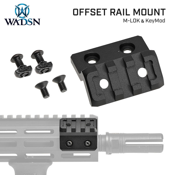 WADSN製】 M-LOK & KeyMod 両対応 オフセット 20mmレイルマウント