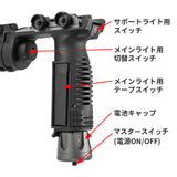 【 WADSN 製 】SUREFIRE M910A グリップライト レプリカ 20mmレール対応 3LED搭載 (メインx1、サポートx2) バーティカルグリップ一体型 タクティカルライト